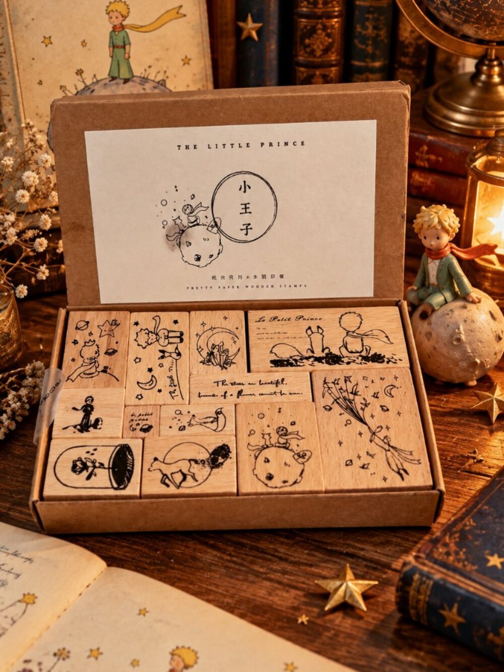 The Little Prince Wooden Rubber Stamp Set – Vintage Style Craft Stamps